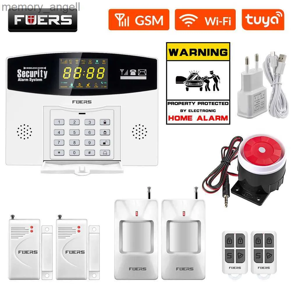 Alarm Systems Fuers W210 Tuya Smart Alarm System PIR Motion Detector WiFiアラームワイヤレスホームセキュリティモーションセンサー付きLCDディスプレイYQ230927