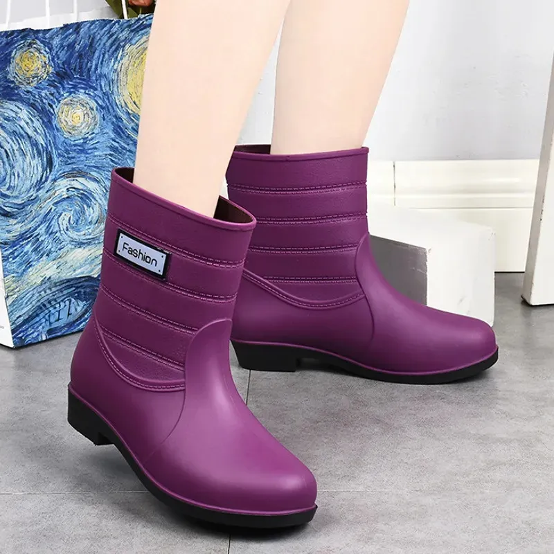 Rain Boots Rubber Boots For Women Rain Shoes Comfort Slip-On Waterproof Galoshes Woman Garden Water Shoes Gummi Rain Boots Botas de Lluvia 230927