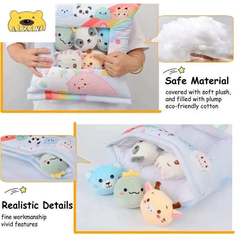 Plush Dolls AIXINI Snack Pillow Pudding Plushie A Bag Of Animal Plush  Pudding Cat Panda Removable Set Birthday Christmas Gift Cute Kawaii 230927  From 12,97 €