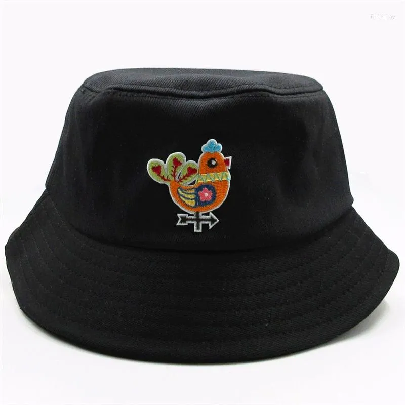 Bérets poulet Animal broderie seau chapeau pêcheur voyage en plein air casquette de soleil chapeaux pour enfant hommes femmes 381