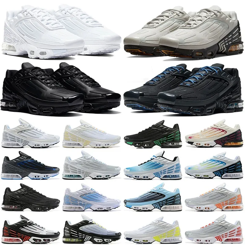 homens tn plus 3 tênis de corrida homens mulheres para treinadores chaussures triplo preto laser azul criado hiper violeta prata vermelho cinza branco tênis treinadores