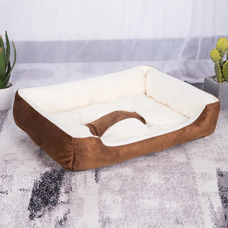 kennlar pennor Vinter varm husdjursbäddssoffa mattor husdjursprodukter Coussin Dogs Basket Supplies For Large Medium Small House Cat Bed 230926