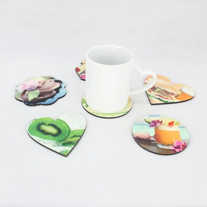 Sublimation Cup Coaster Blank Wooden Insulated Cork Mat Car Cups Pads MDF Advertising Gift Promotion Table Mats DIY