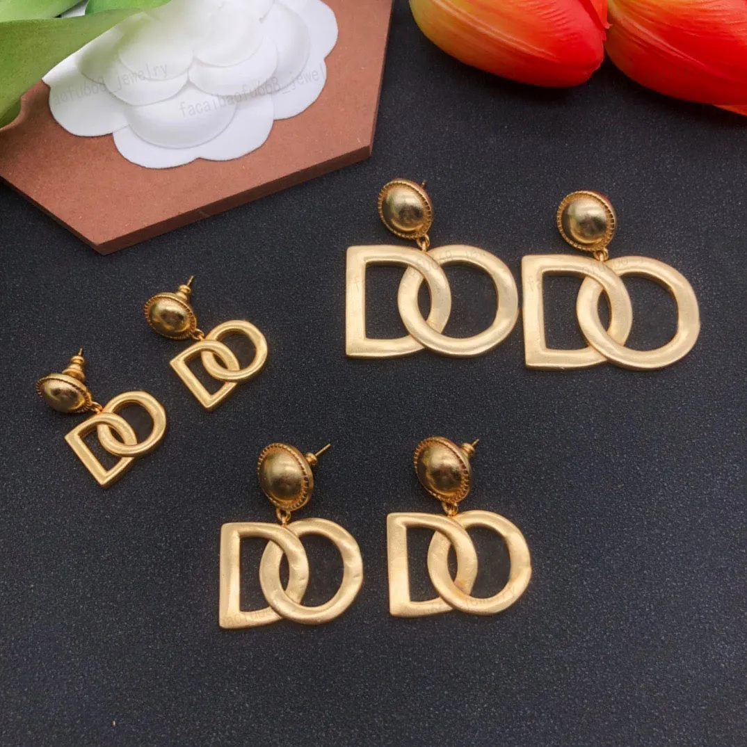 Boucles d'oreilles pendantes Alphabet en laiton, boucles d'oreilles de créateur de mode, 3 tailles, 2.5cm #3cm #4cm