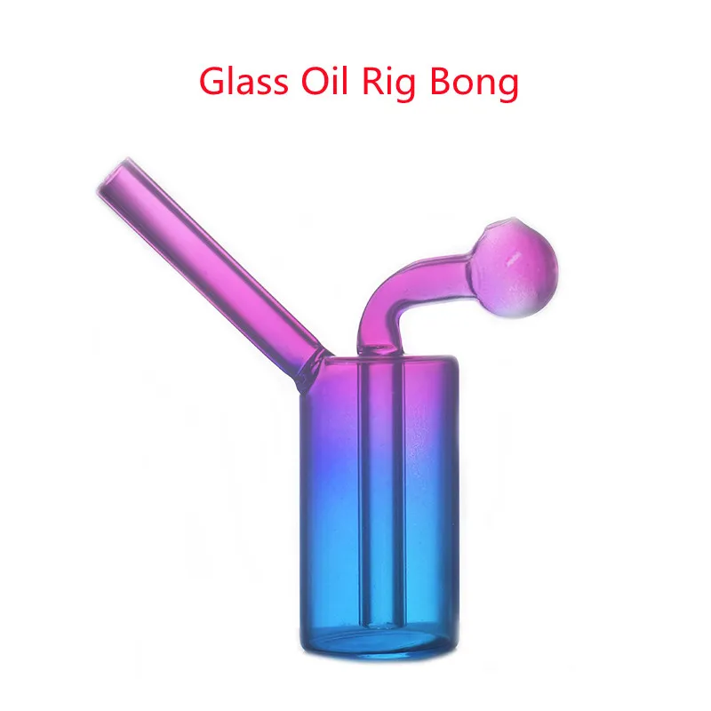 화려한 pyrex 유리 버블 러 흡연 미니 물 담뱃대 핸드 파이프 유리 오일 버너 휴대용 물 dab rig bongs