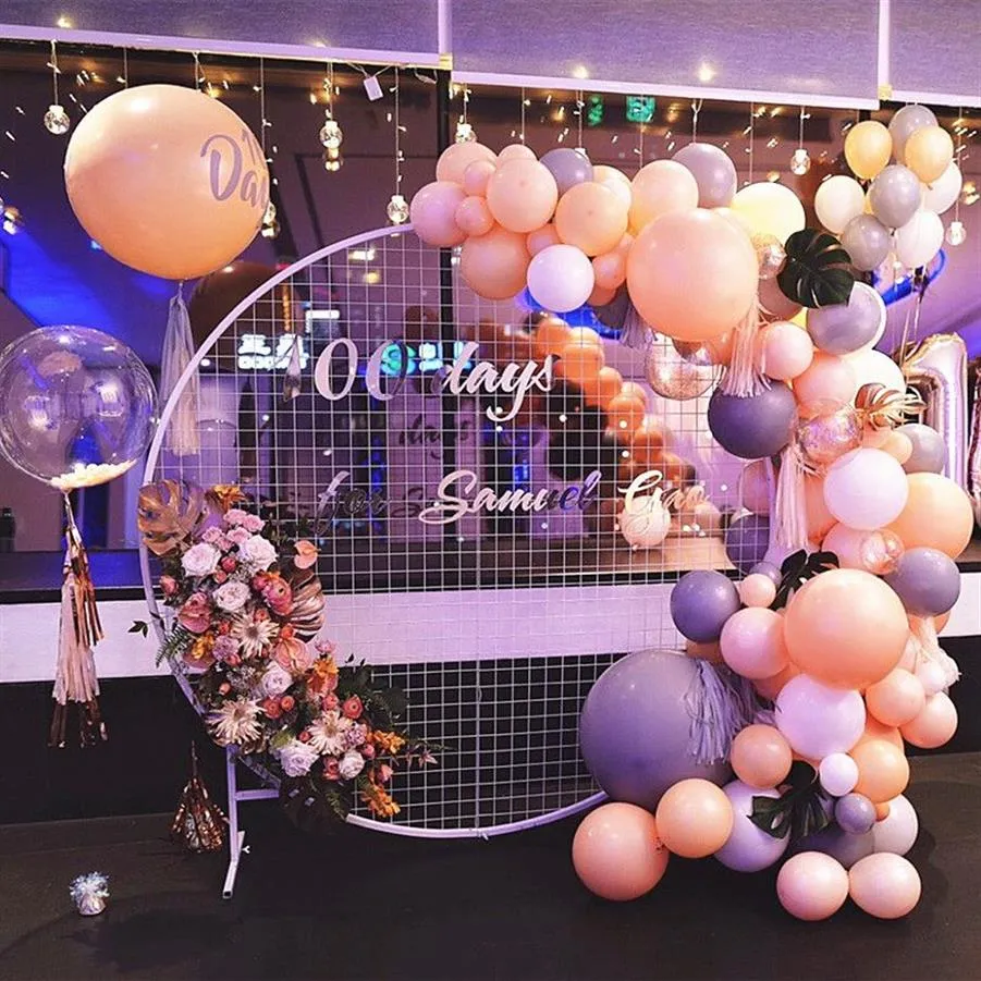 58 78 cm Círculo Soporte para globos Soporte para aro Boda Globo redondo Fondo de flores Marco de arco Baby Shower Decoración para fiestas al aire libre Y277r