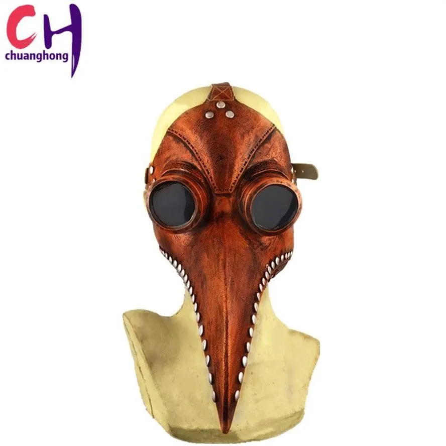 Plague mask Beak Bird Steam Punk Mask Long Nose Cosplay Fancy Gothic Retro Rock Leather Halloween beak272P