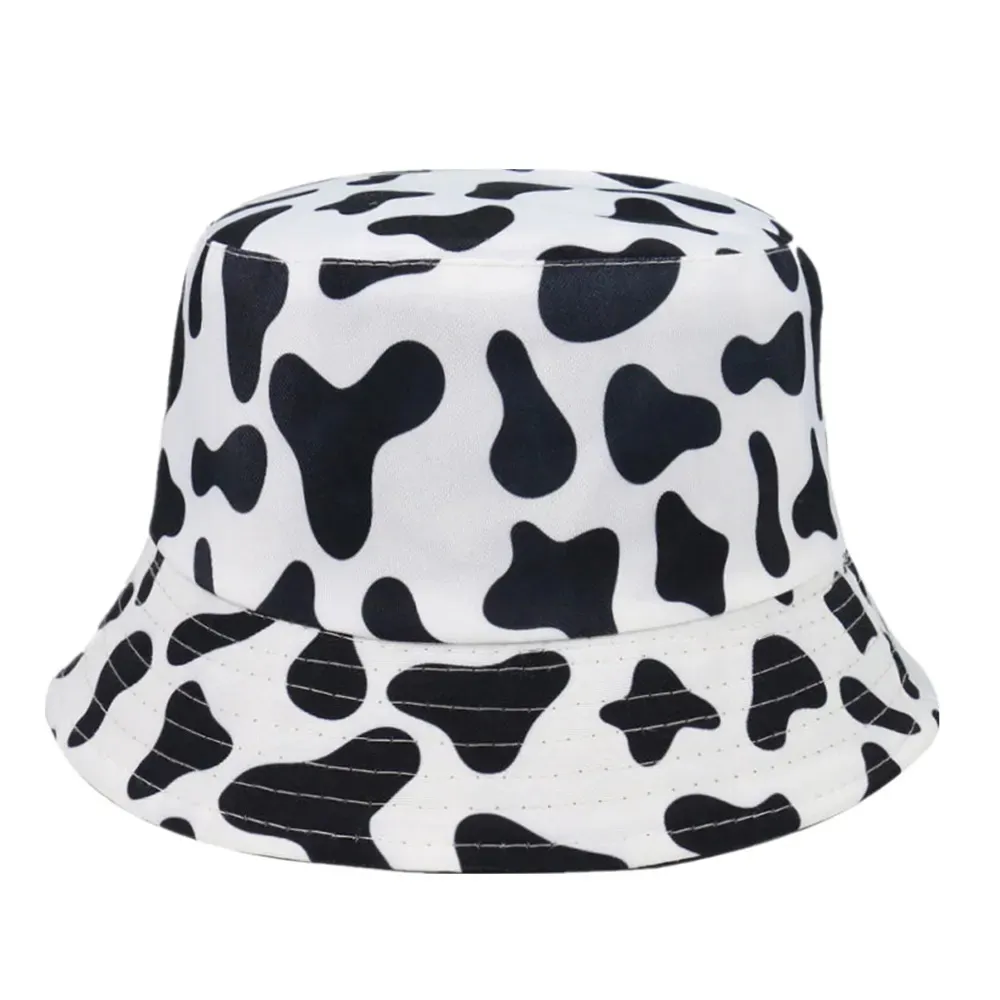 Chapeaux à large bord seau noir blanc chapeau de vache hommes femmes hip hop casquette de pêche adulte Panama Bob amoureux d'été coton plat 230927