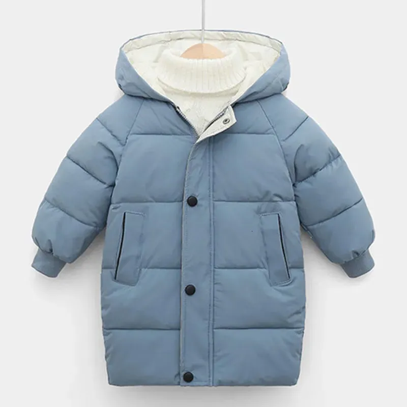 Down Coat Kids Coats Baby Boys Jackets Fashion Warm Girls Hooded Snowsuit For 3-10y Teen Children Children Long Outterwear Kids Winter Clothes 230927