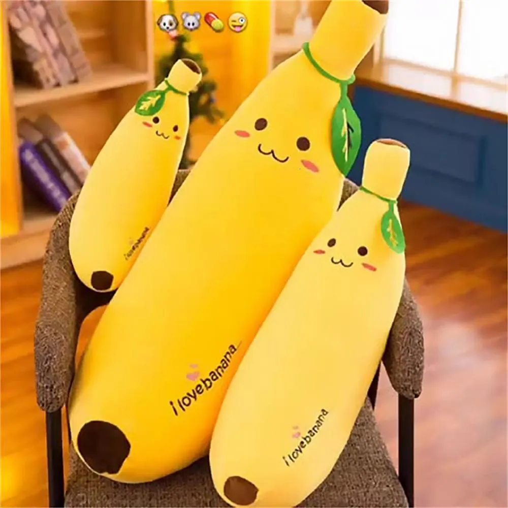 Pluche kussens Kussens 42-80 cm Banaan Kussen Pop Knuffel Meisje Knuffel Slapen Lui Schattige pop Kinderverjaardagscadeau Katoen Zacht kussen 230926