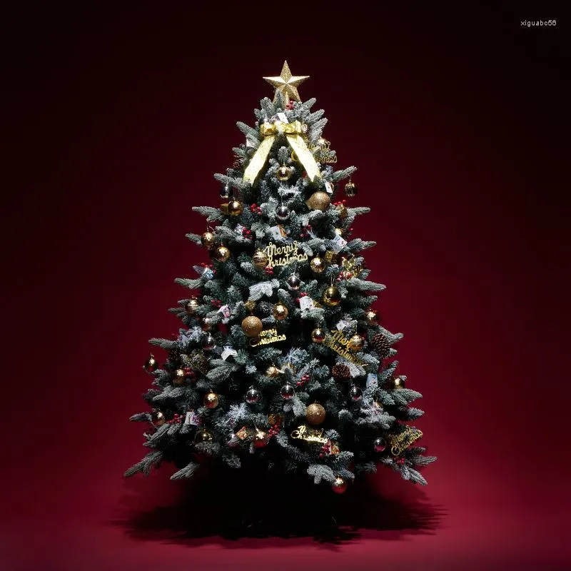 Weihnachtsdekorationen, luxuriöses Beflockungsbaum-Set, Jahr groß, künstliche, verschlüsselte Geschenke, Kinder, Wohnzimmer, Outdoor-Heimdekoration