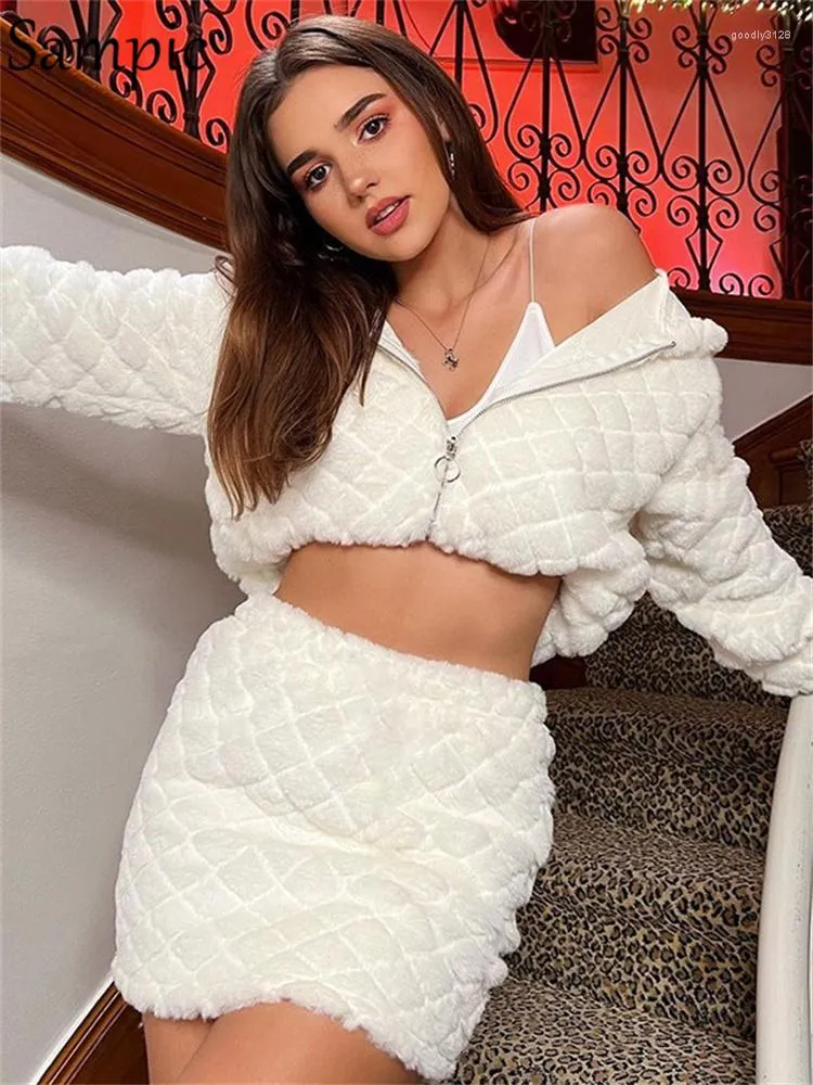 Sweater Lace Mini Skirt Outfit Crop Top Zipper Mini Skirt Outfit