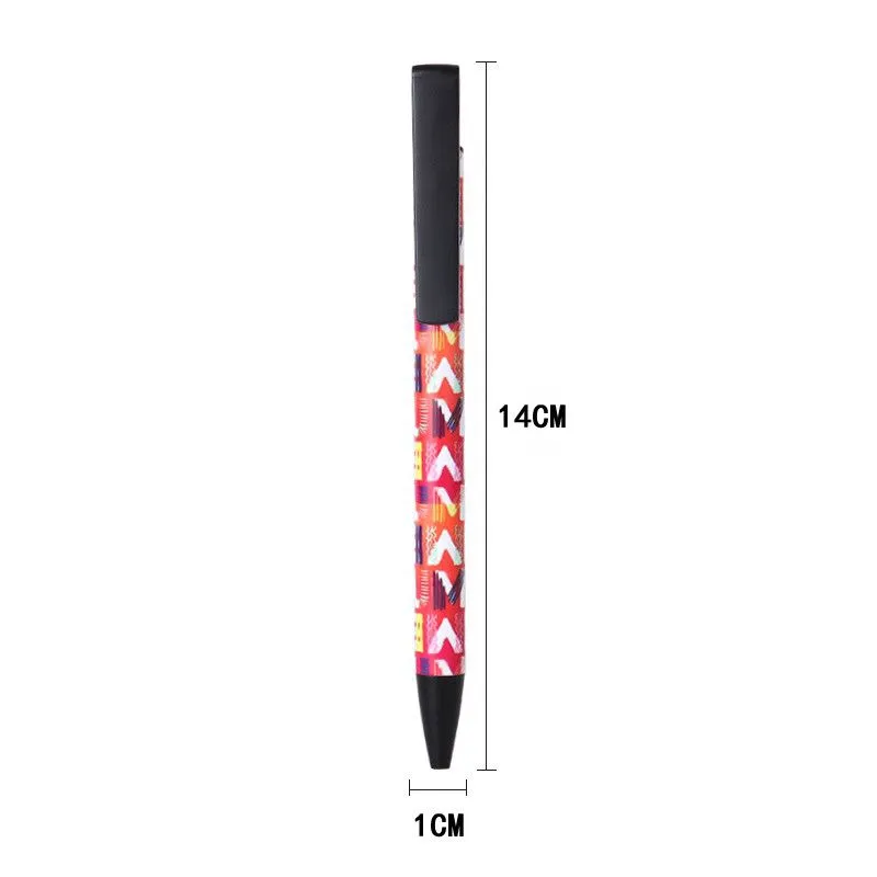 Sublimation Gel Pen Plastic Blank DIY Black Ballpoint with Mobile Phone Holder Heat Transfer Coating Clip Pens Business Office School Supplies