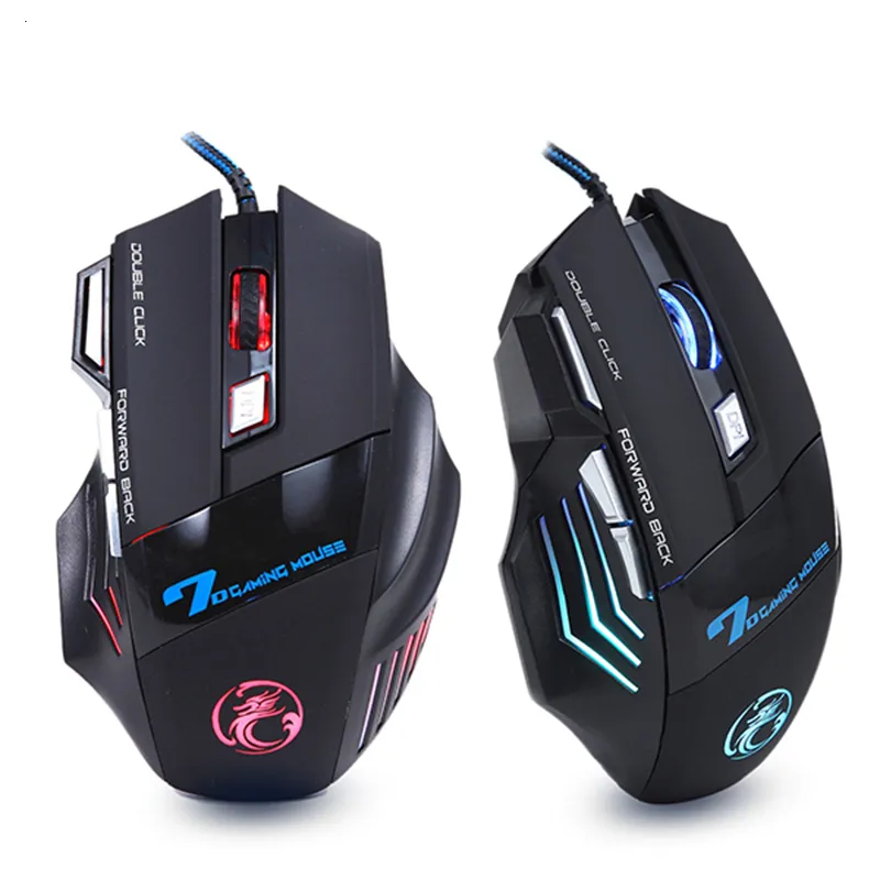 Ratos Wired Gaming Mouse PC Gamer RGB Silent 5500 DPI Ergonômico USB Mause com luz de fundo 7 botão para computador portátil 230927