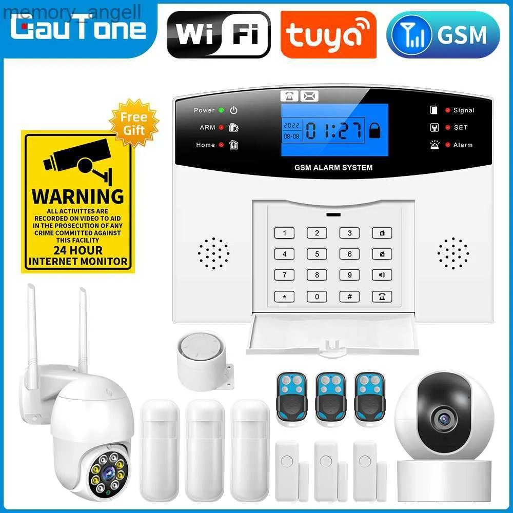 Alarm Systems GT App Remote Control Alarm Panel Switchable 9 Language Wireless Home Security WiFi GSM GPRS Alarm System RFID Card Arm Disarm YQ230927