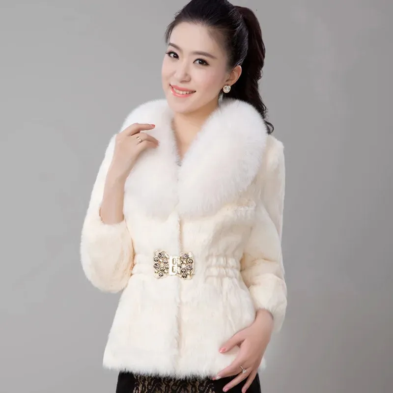 Kvinnors päls faux päls Autumn Winter Coat Women's Clothing Imitation Mink Fur Jacket Fashion Coat Slim Päls krage Kvinnor Rockar 230927