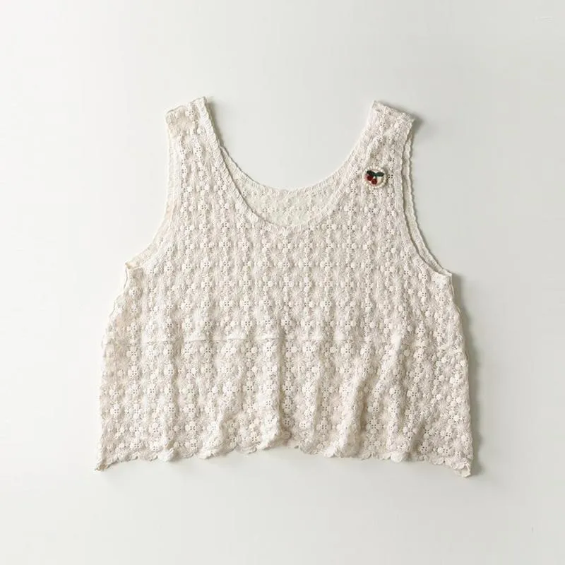 Débardeurs pour femmes Vintage coton crochet crochet floral évider gilet Mori fille rétro doux kawaii boho bohème gitane hippie cottage hauts mignons