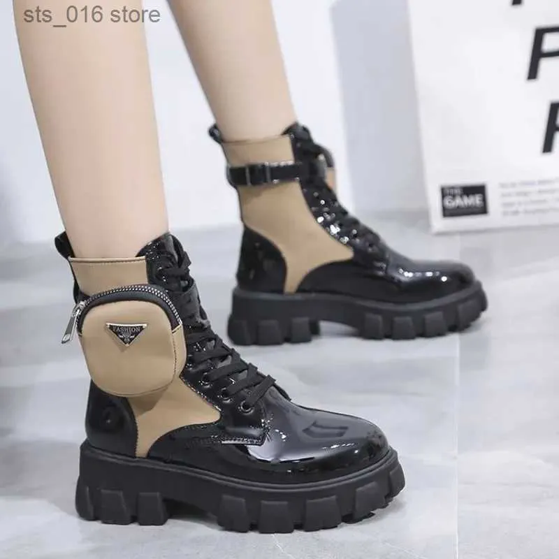 Womens Motorcycle Ankle Boots, Black Leather Lace-Up Womens Motorcycle Ankle Boots, Black Leather Lace-Up