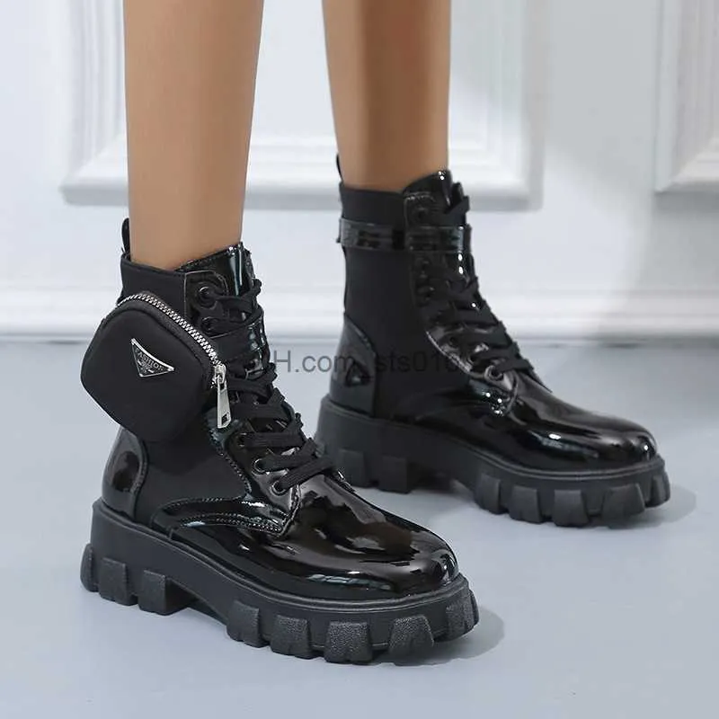 White Punk Ankle Platform Ladies Motorcycle Boots Clearance With