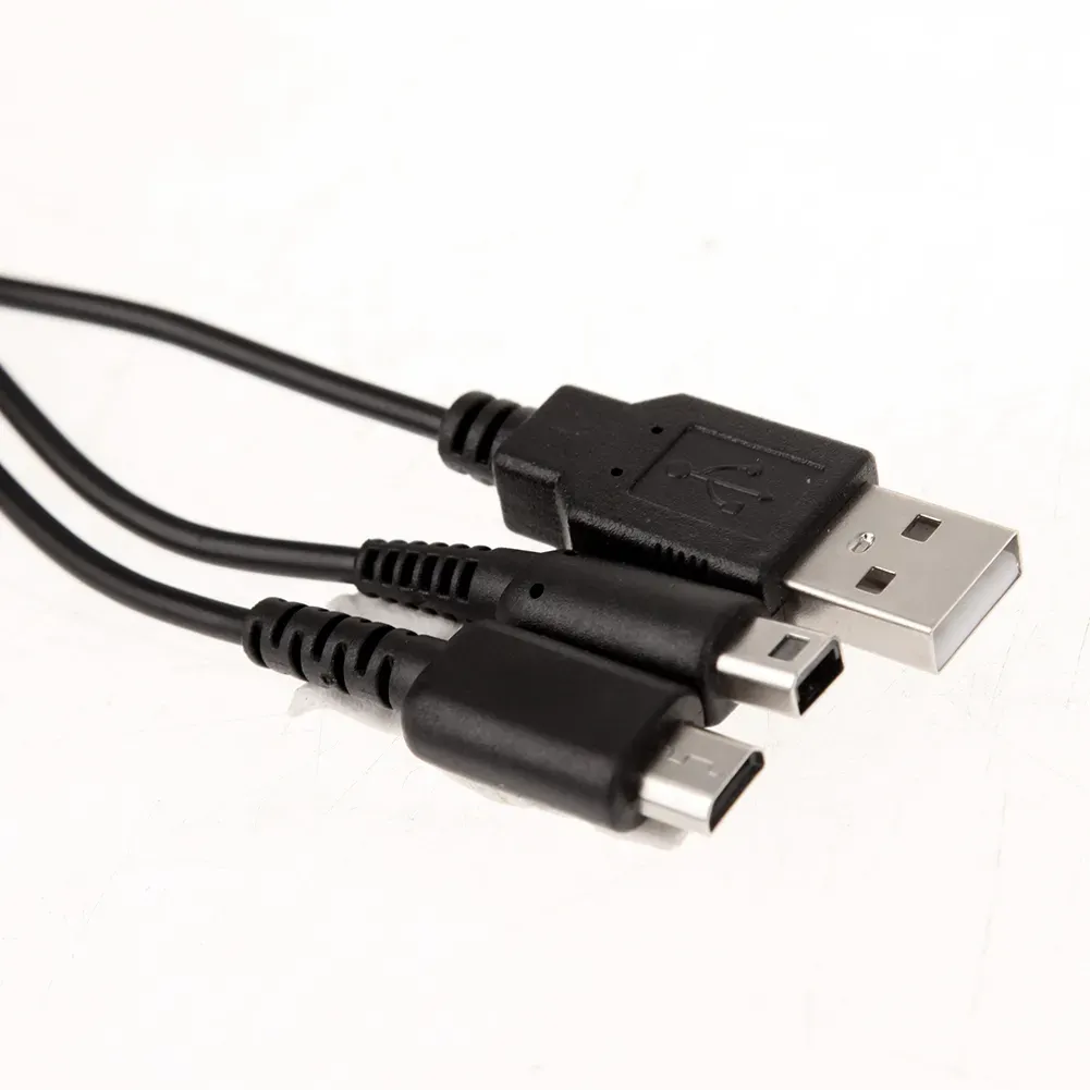 2 in 1 USB charging  charge cable lead for New 3DSLL XL 3DS DSi-XL DSi DS Lite DSL 2DS High Quality FAST SHIP