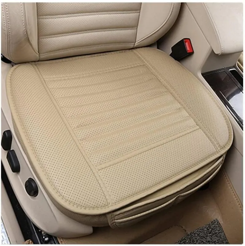 Almohada Reathable Cuero Bambú Cubierta de asiento de coche Pad Mat Auto Silla Universal para Protector de vehículo