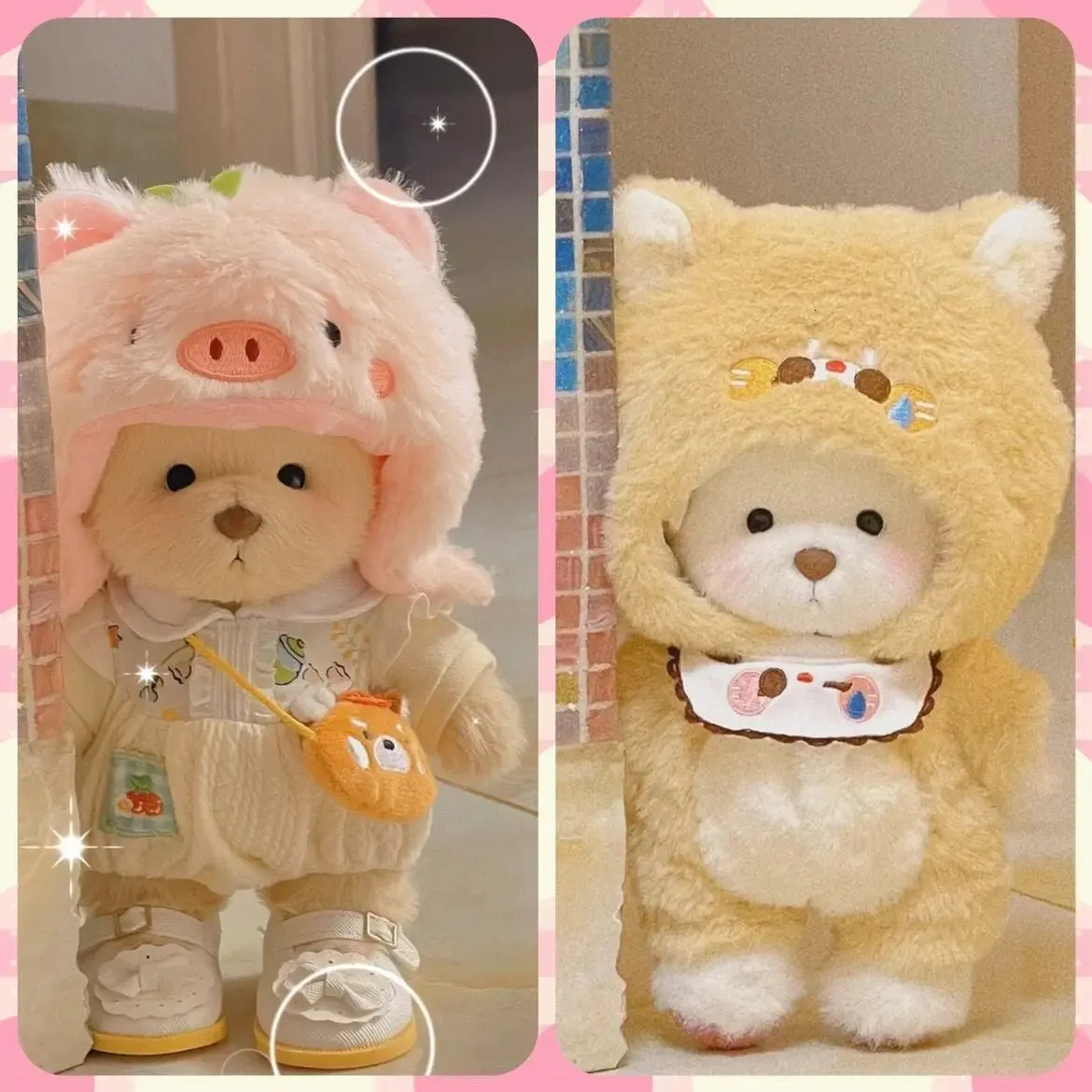 Plüschpuppen, 30 cm, handgefertigt, Teddybär, Plüschtier, niedliche Wickelkleidung für ausgestopfte kleine Braunbären, kuschelige Plüschpuppe, Kinder, Weihnachtsgeschenke 230927