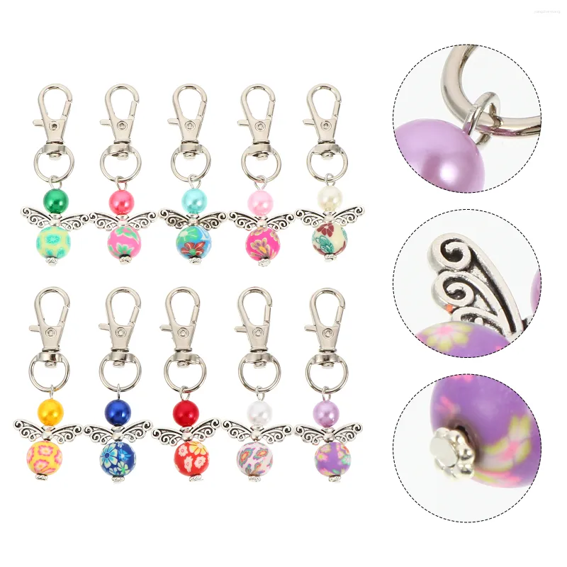 سلاسل المفاتيح 10 PCS Baby Presents Guardian Angel Keychain Chkin Hift Ring Ring Bag Bag Bride