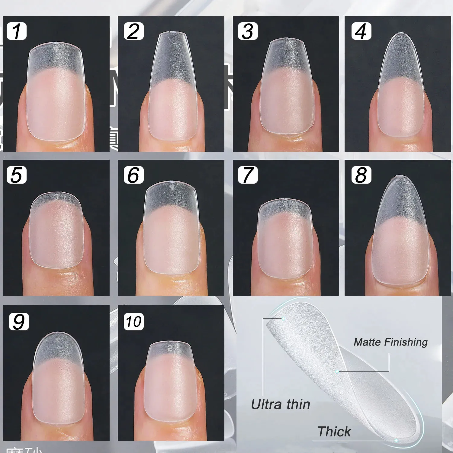Matte Soft Gel Silver Acrylic Nails Coffin Tracelss Short Coffin Square  Tips For Press On Nail Design With Faux Ombles 230927 From Bao04, $9.9 |  DHgate.Com