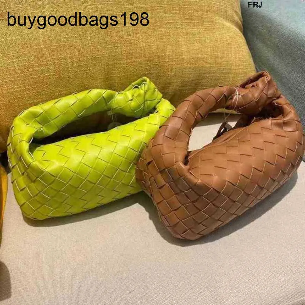 BottegassVenetas Bags Jodies Woven Knotted Net Red Ashigo Same Mini Ox Horn Single Shoulder Armpit Portable Cloud Have Logo 18x4