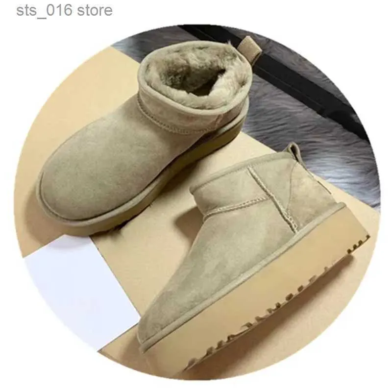 Hiver Womens Real Sheepskin Wool Snow Boots Platform Sourping Chaussures Du 13 88 DHgate