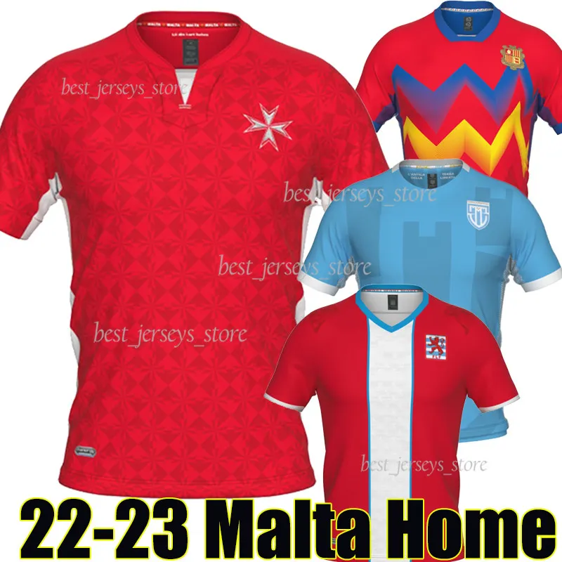 2023 Europe Malta Drużyna Narodowa Koszulki piłkarskie 22/23 San Marino Andorra Home Red Classic Football Shirts Mundurs T-Shirt Football Americain Jerseys de Futbol