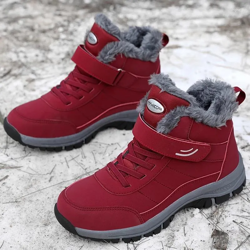 Boots Leather Men Women Shoes Waterproof Boot Man Plush Keep Warm Outdoor Ankle Military Combat Walk On Ice Sneakers