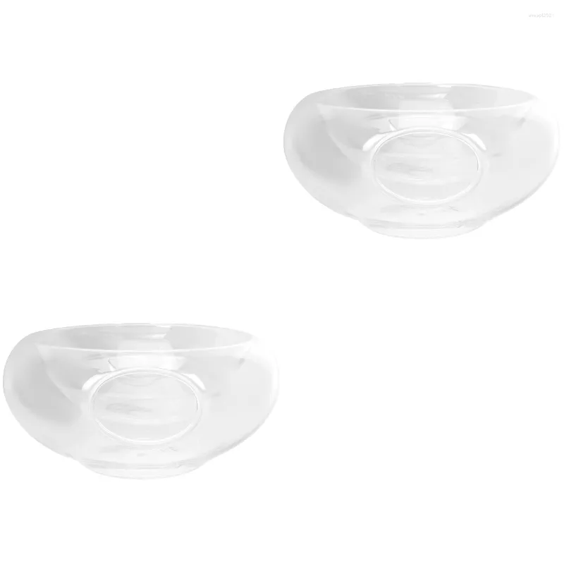 Ensembles de vaisselle 2 pièces bol à soupe en céramique support de service de cuisine en verre transparent bols de vaisselle à glace sèche