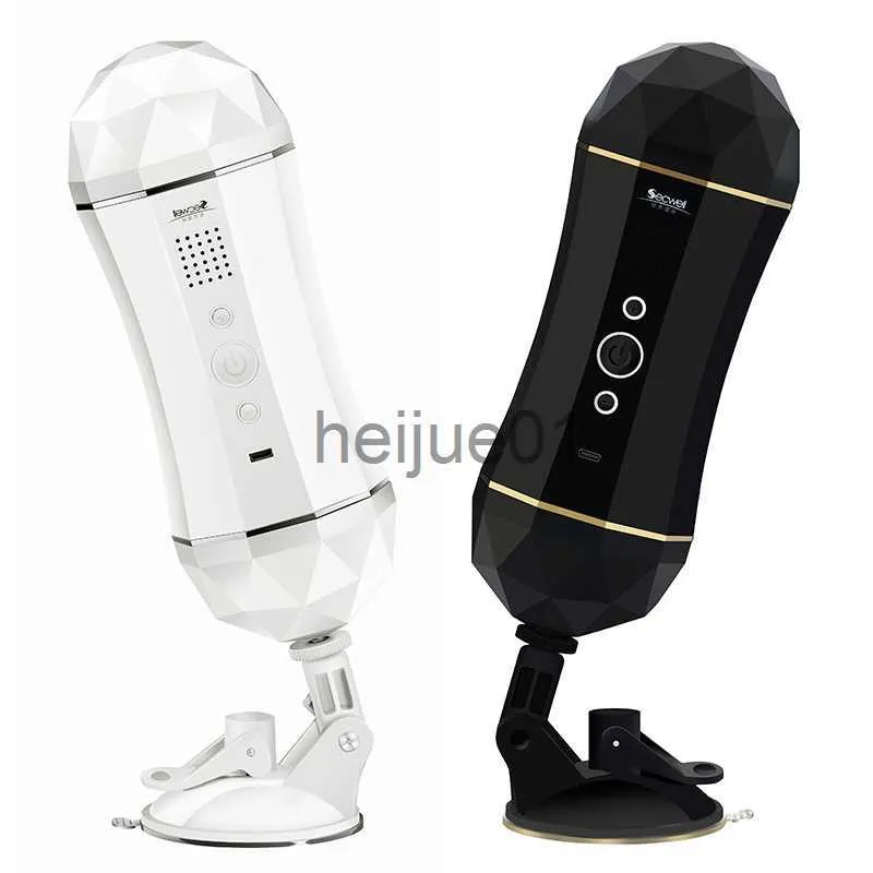 Masturbadores Masculino Masturbador com Vibrador Mão Livre Masturbação com Ventosa Voicing Penis Massager Buceta Vaginas para Homens Sex Toy X0926