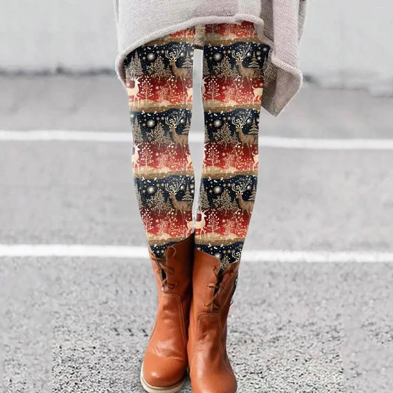 Womens High Waist Christmas Print Leggings Autumn/Winter 2023 Fashion  Casual Slim Elastic Long Boot Boho Pants From Matthewaw, $13.76