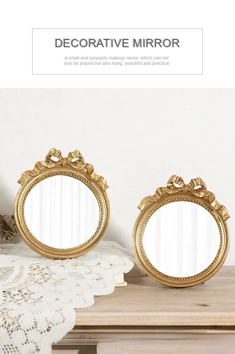 Kawaii Bow Mirror Figurines Small Round Mirror For Home Decor, Bedroom,  Desktop Decorative Accessories For Makeup Table And Room Accessories 230927  From Tuo09, $12.86