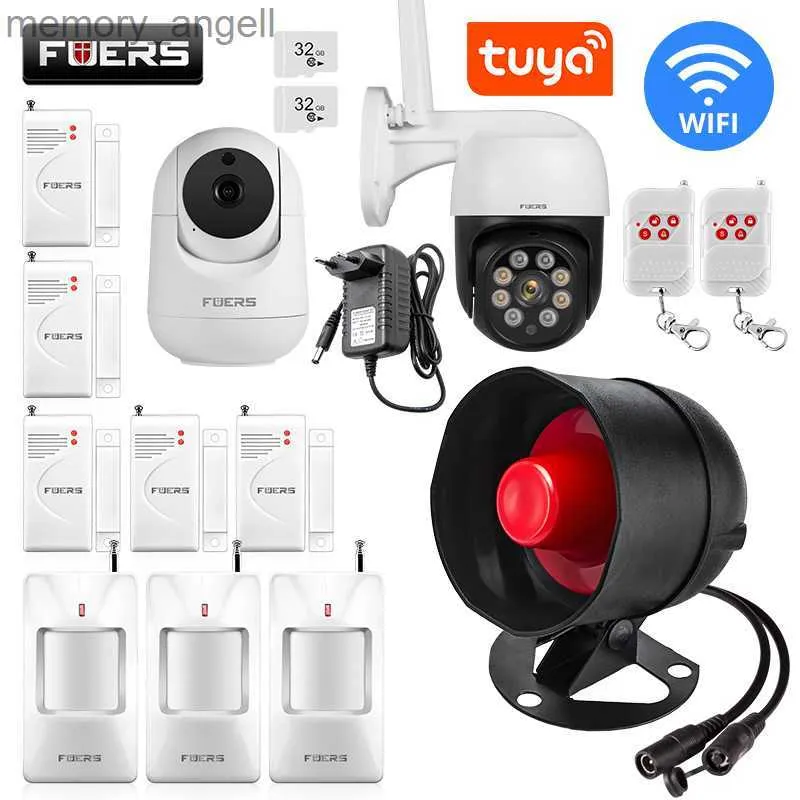 Alarm Sistemleri Fuers Alarm Sistemi Siren Hoparlör Yüksek sesle Ses Ev Tuya Wifi Alarm Sistemi Kablosuz Dedektör Güvenlik Koruma Sistemi IP Kamera YQ230927