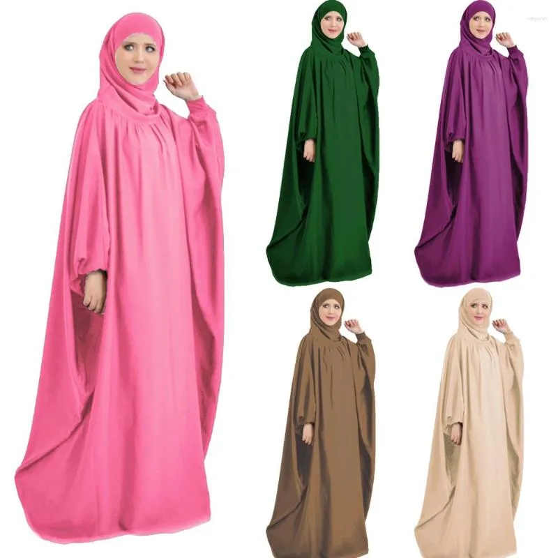 Ethnic Clothing Ramadan Eid Hooded Abaya 2023 Women Muslim Prayer Garment Islamic Jilbab Burqa Overhead Maxi Dress Kaftan Khimar Robe