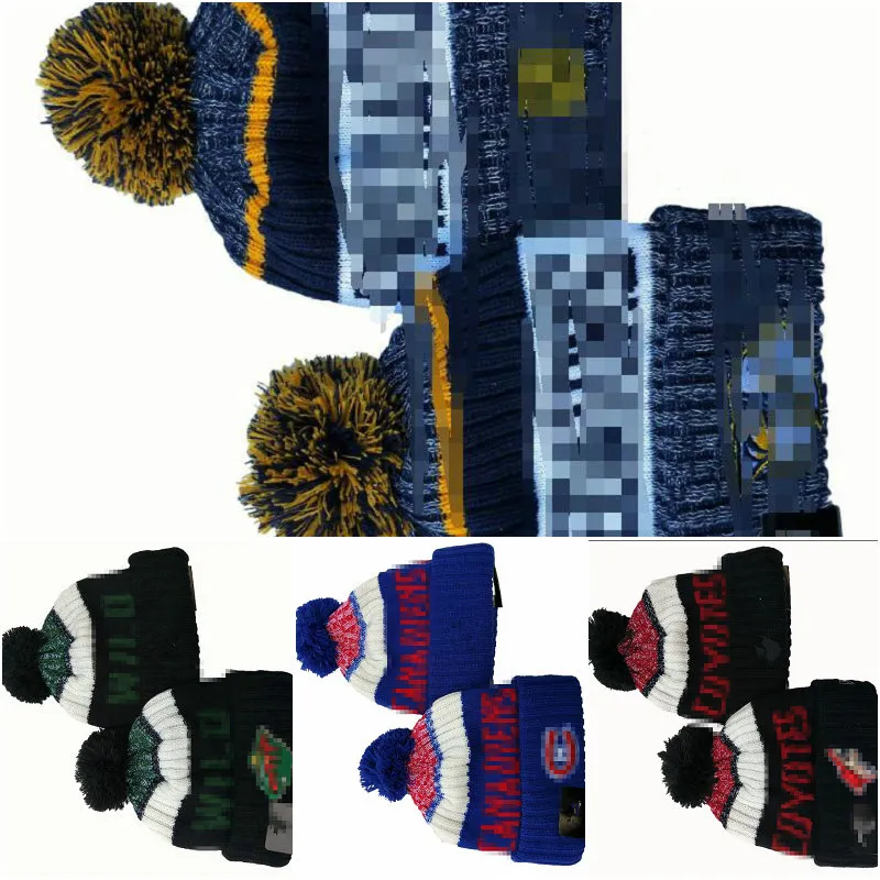 Nashville Beanie Predators Mutsen Noord-Amerikaanse hockeybal Team zijpatch Winterwol Sport gebreide muts Skull Caps A3