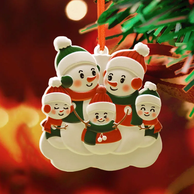 2023 new Christmas snowman decorative cartoon hanging Christmas tree resin uv printing Ornaments Festival Decoration DIY Charms B5