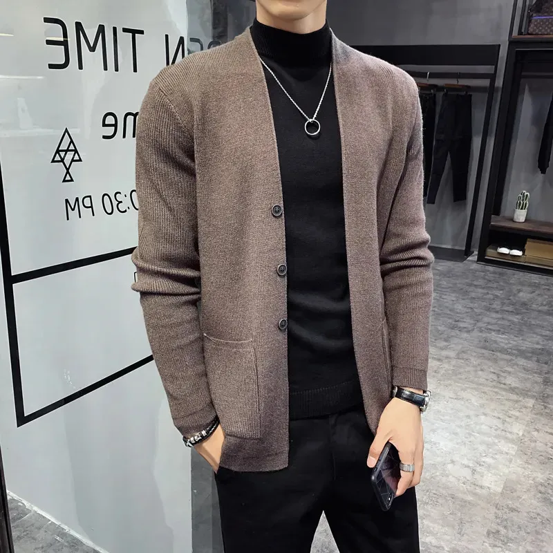 Męskie swetry jesienne kardigan męskie ubranie moda 2023 Dekorun