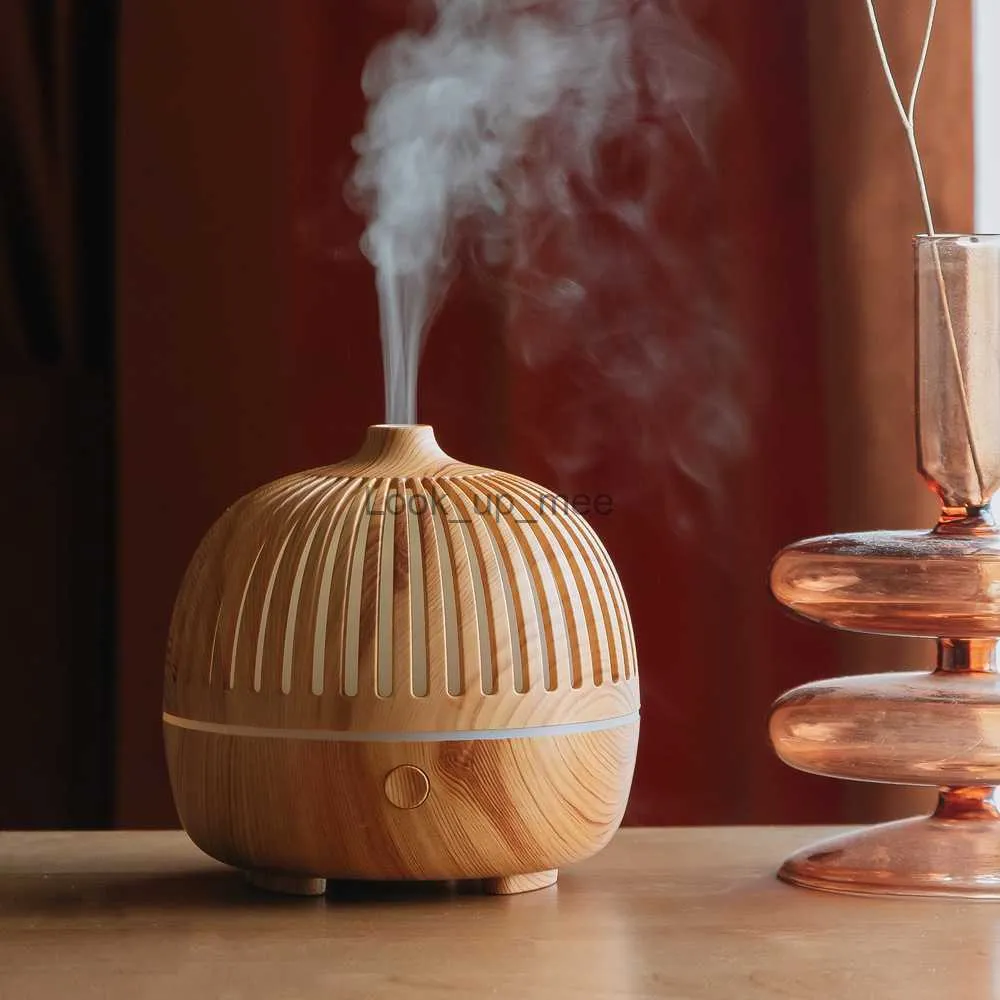 Luftbefeuchter USB-Ultraschall-Luftbefeuchter Home Aromatherapie Luftbefeuchter Holzmaserung Vase ätherisches Öl Diffusoren Auto Luftreiniger Humificador YQ230927