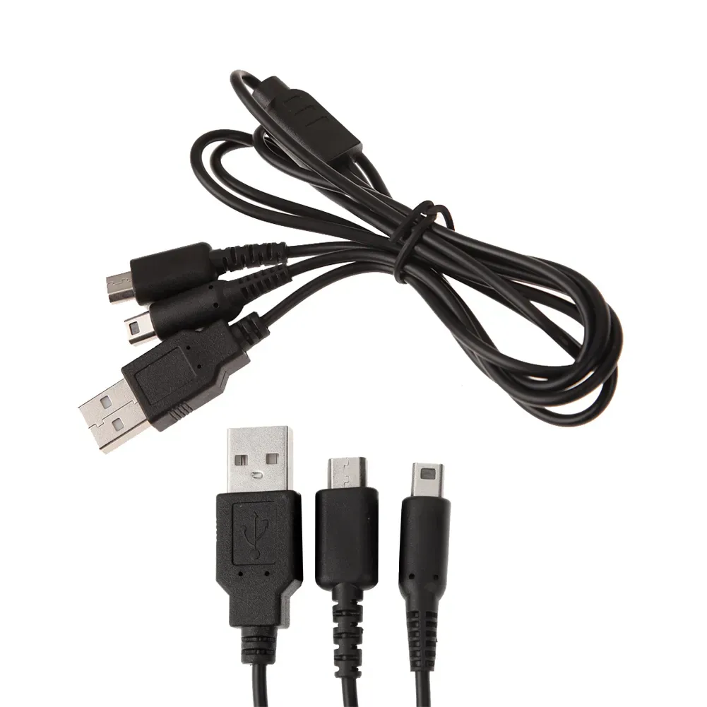 2 in 1 USB charging  charge cable lead for New 3DSLL XL 3DS DSi-XL DSi DS Lite DSL 2DS High Quality FAST SHIP