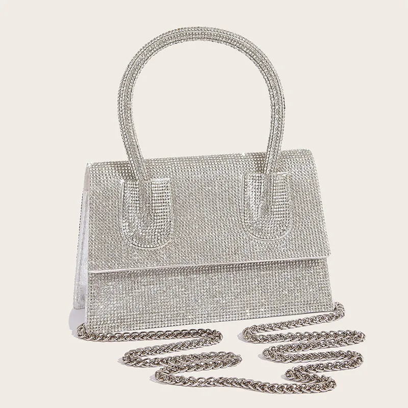 Borse da sera Moda Bling PU Borsa con manico superiore in pelle Donna Borsa con tracolla a tracolla per festa di nozze con diamanti pieni 230926