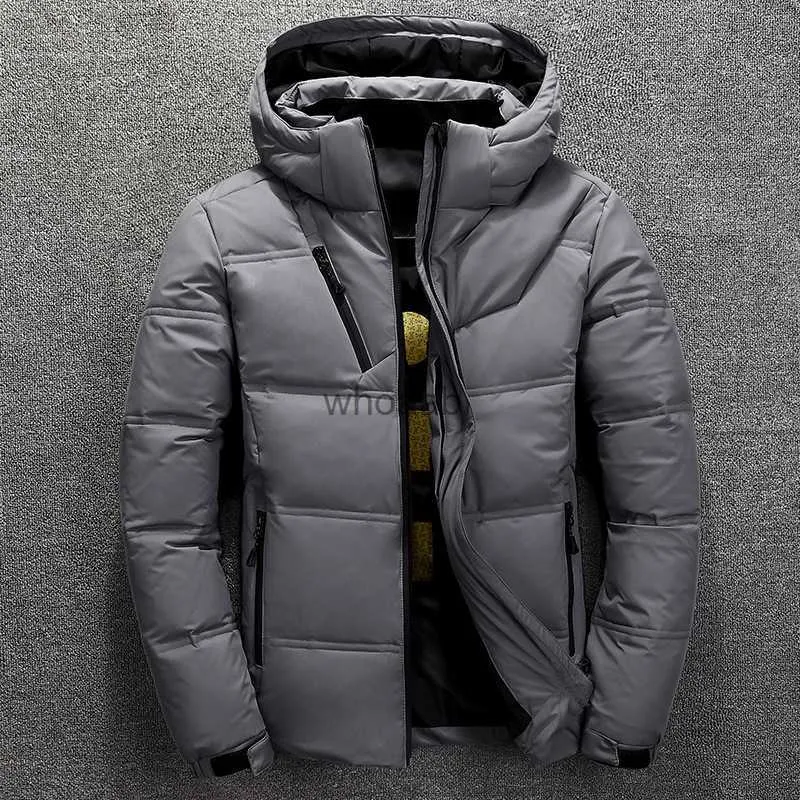 Donsparka's voor heren Winterdonsjack met capuchon Winter Warme herenjas Casual herfst Opstaande kraag Puffer Dikke hoed Witte eendparka Mannelijke YQ230927