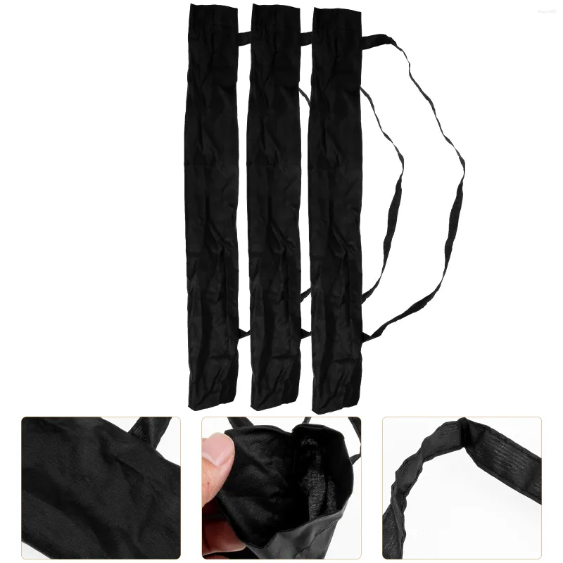 Raincoats 3pcs Umbrella Cover Bag Waterproof Carry Folding Black
