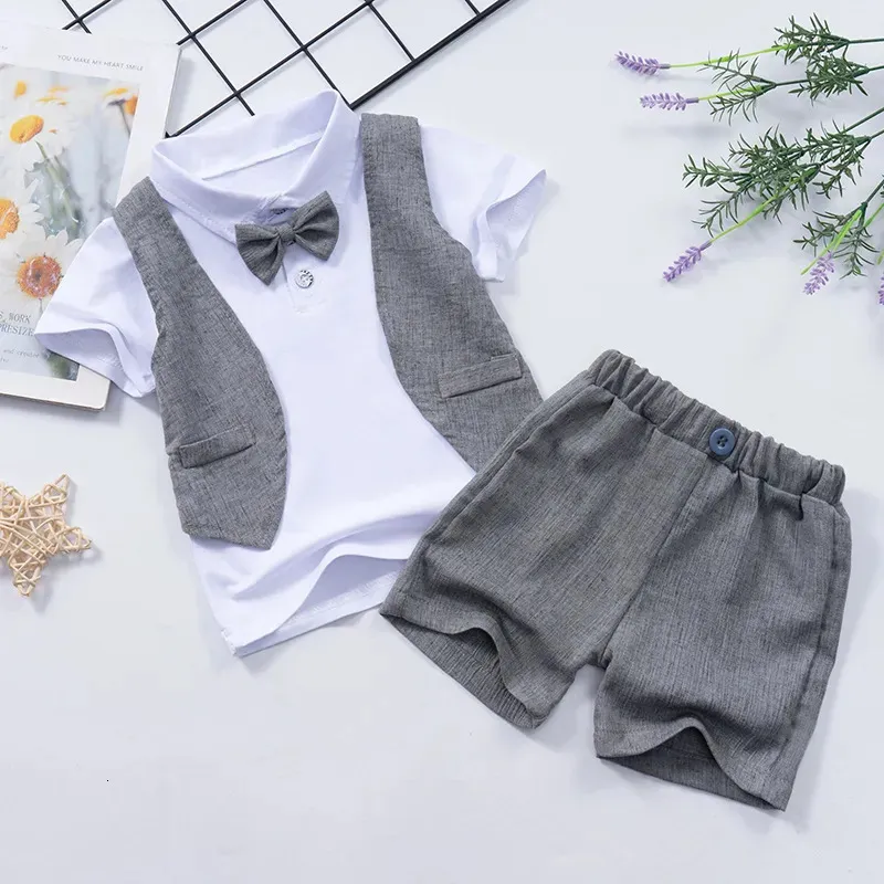 Kleidung Sets Sommer Neue Baby Jungen Kleidung T-shirt Hemd + Shorts Anzug Casual Jungen 1-5 Jahre 230927