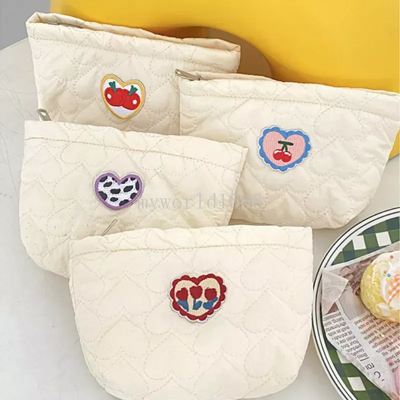 Sweet Love Quilting – sac à cosmétiques pour femmes, étui de maquillage, sacs de rangement de voyage portables simples, petit porte-monnaie, pochettes à main