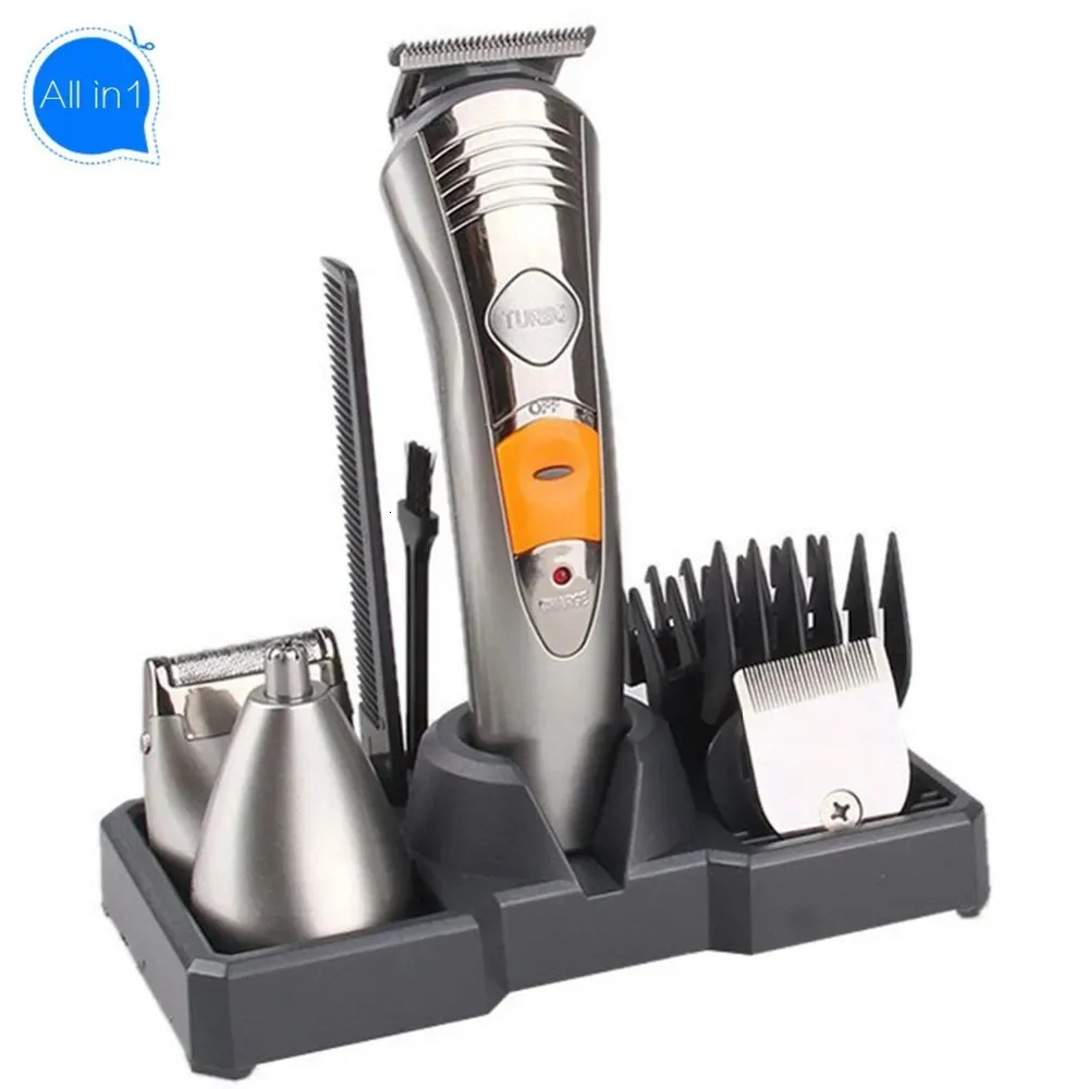 Clippers Trimmers All in one rechargeable hair trimmer for men face beard electric shaver body trimmer nose ear shaving machine grooming kits 230927