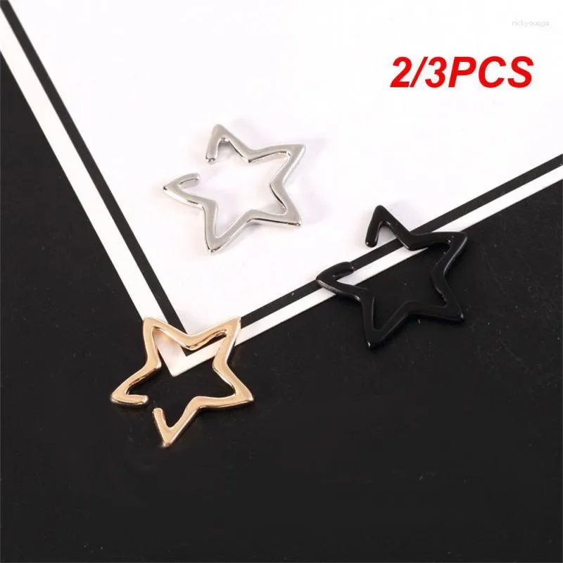 Backs Earrings 2/3PCS Ear Buckle Star Shape Punk Statement Jewelry Earcuff Stackable Hollow Classic Clip Gifts